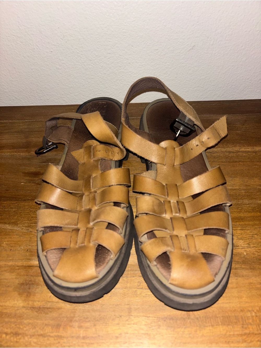 Free People Tan Woven Leather Fisherman Sandals - Picture 2 of 6